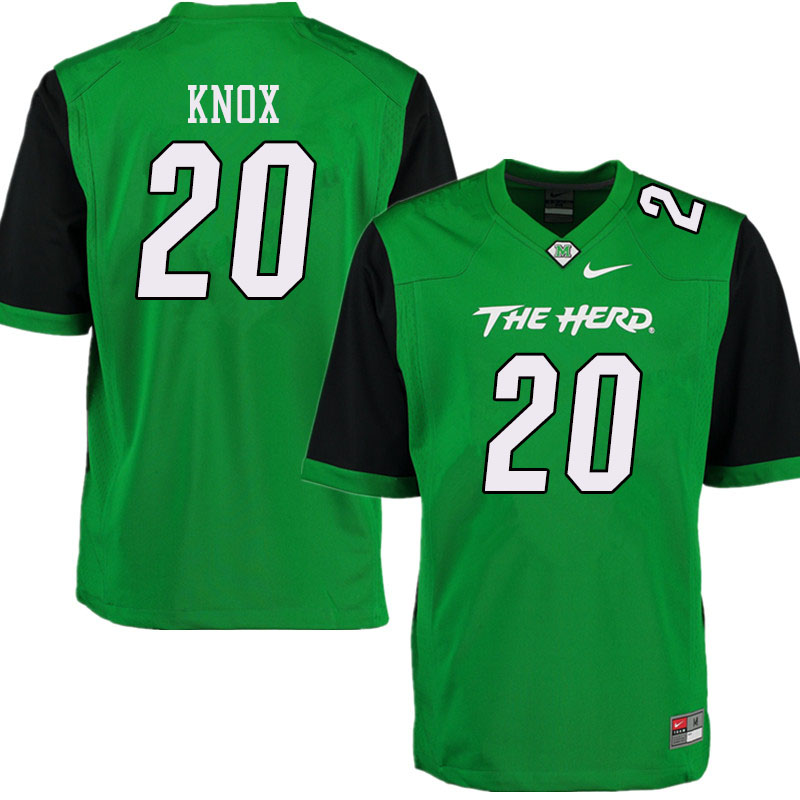 Men #20 Brenden Knox Marshall Thundering Herd College Football Jerseys Sale-Green - Click Image to Close